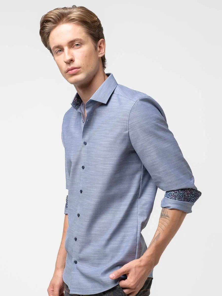 OLYMP MEN SHIRT LONG SLEEVES BODY  FIT MARINE