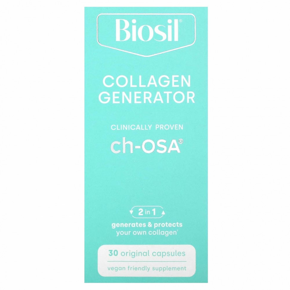 BioSil by Natural Factors, ch-OSA, улучшенный источник коллагена, 30 вегетарианских капсул