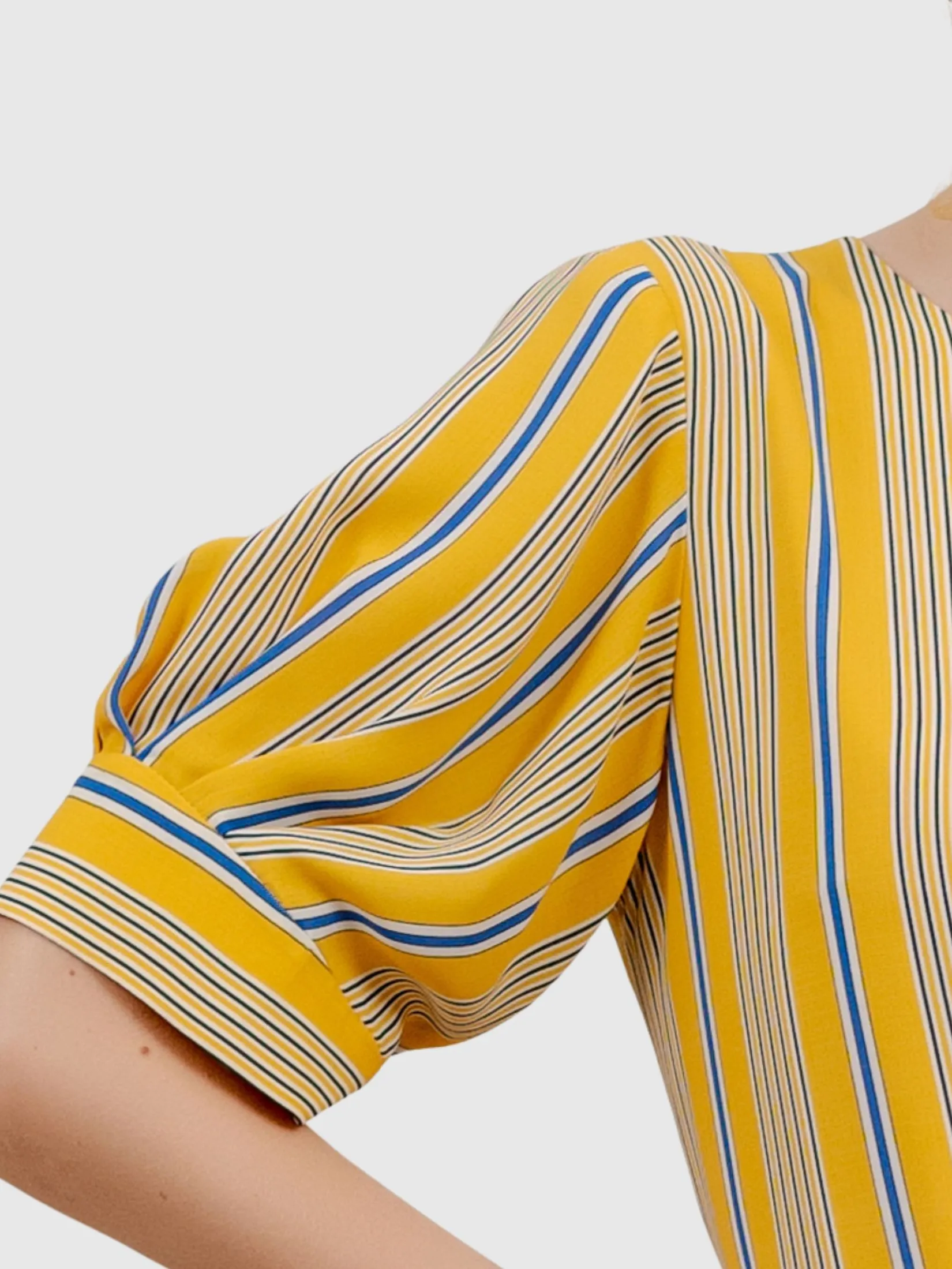 VERONIQA Women Dress Short Sleeves Chiffon Print Yellow