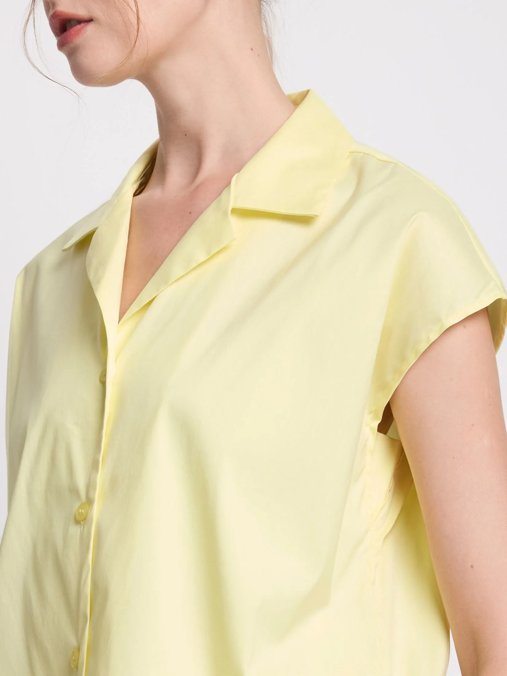EASY PIECES Women Blouse Short Sleeves Button-Up with Collar