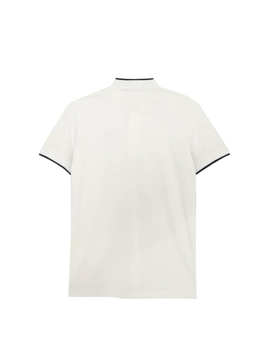 ELLE HOMME Men Mandarin collar shirt short sleeves Smart fit W8K912 - White