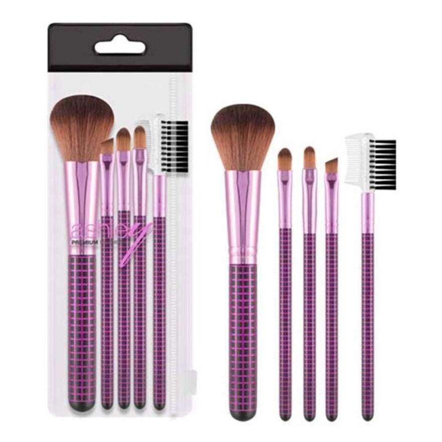 Ashley Set Brush 5 Pcs AA148 Black-Pink - N/A