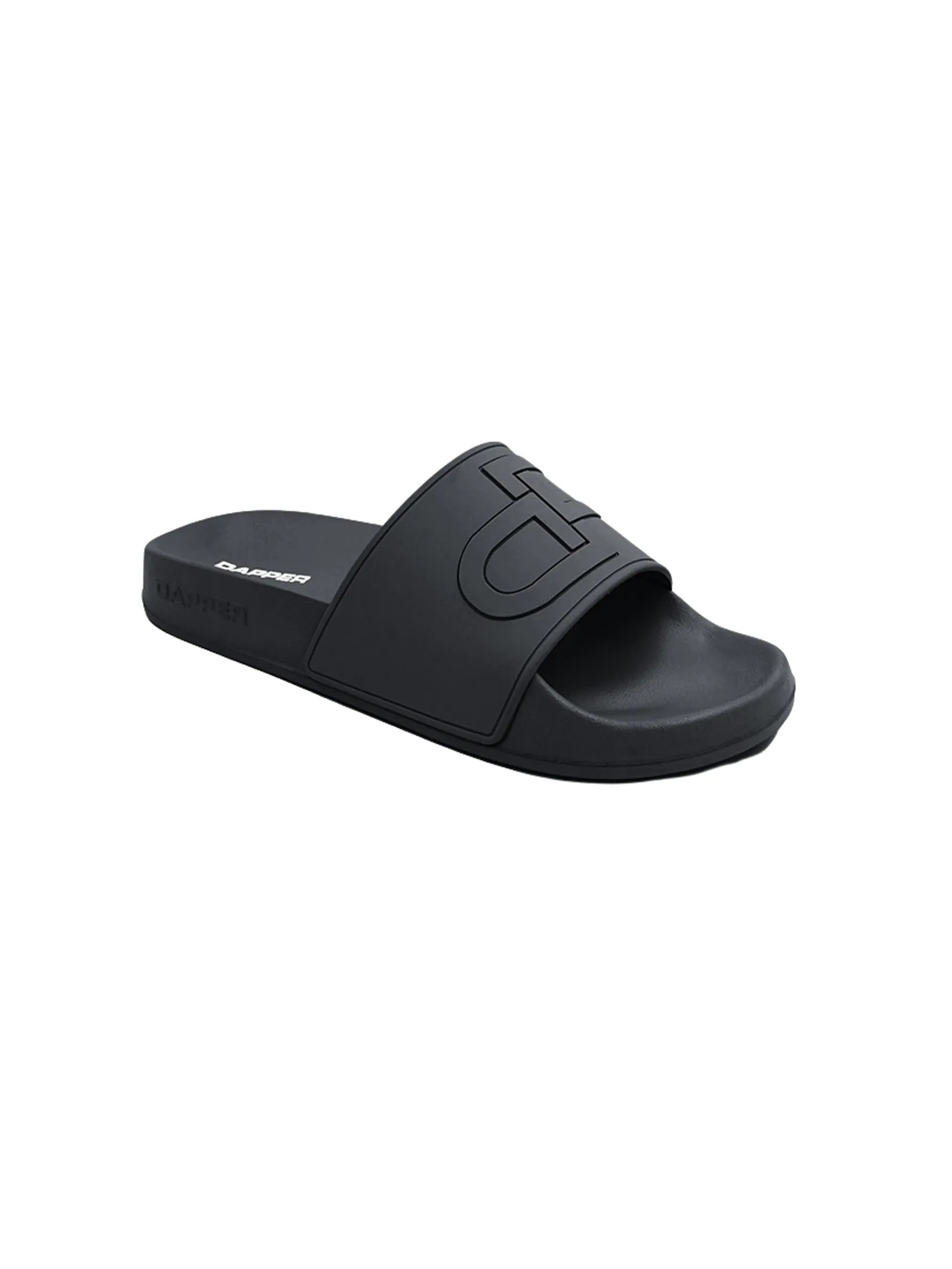 DAPPER DAPPER DP Icon Embossed Pool Slide Sandals Black