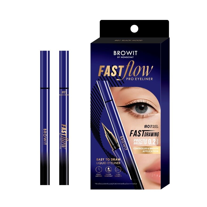 Browit Fast Flow Pro Eyeliner 0.55ml 01 - 01 Black Mood