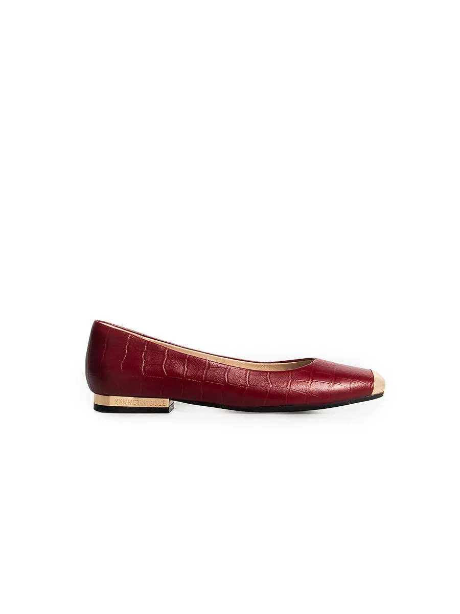 KENNETH COLE WOMEN FLATS ASTAIRE FLATS  X ANNE THONGPRASOM / BORDEAUX WINE CROC