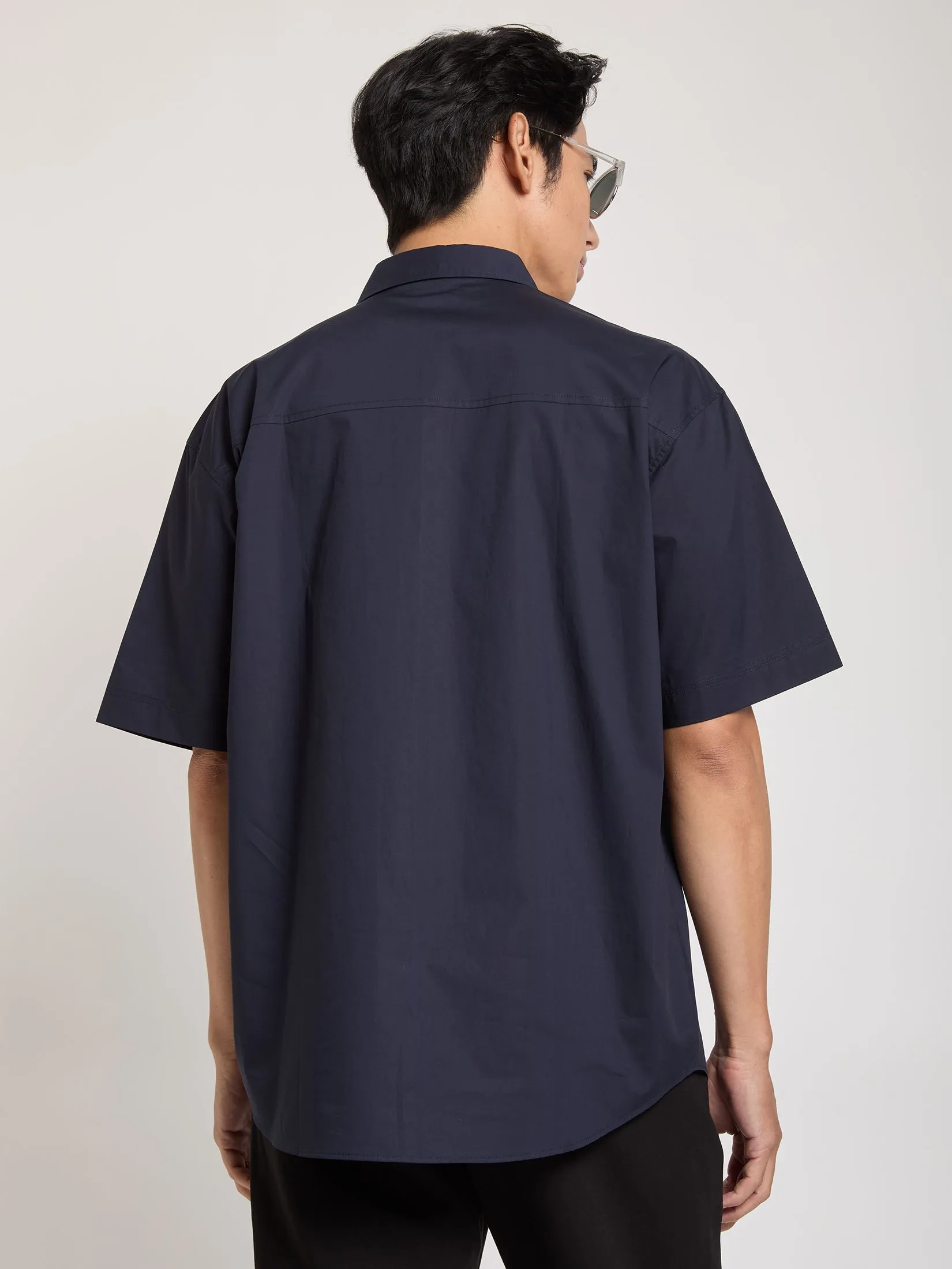 PACIFIC UNION Men Shirt Short Sleeves with Pockets Relaxed Fit