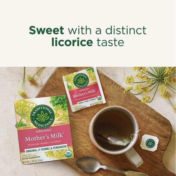 Traditional Medicinals, Mother's Milk, органический фирменный чай с фенхелем и пажитником, без кофеина, 32 чайных пакетиков, 56 г (1,98 унции)
