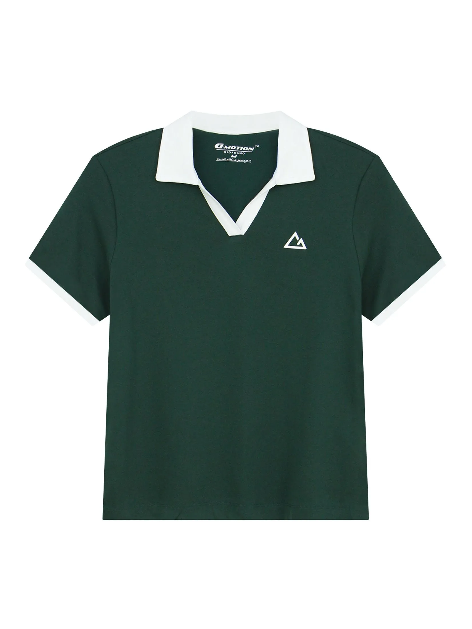 GIORDANO Women's Comfort G-Motion UV-Resistant Cool Polo (Tennis) Hemlock Green