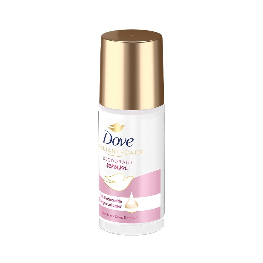 Dove Radiant + Care Deodorant Serum Roll-On 3 Niacinamide +10X Vegan Collagen 45 Ml.