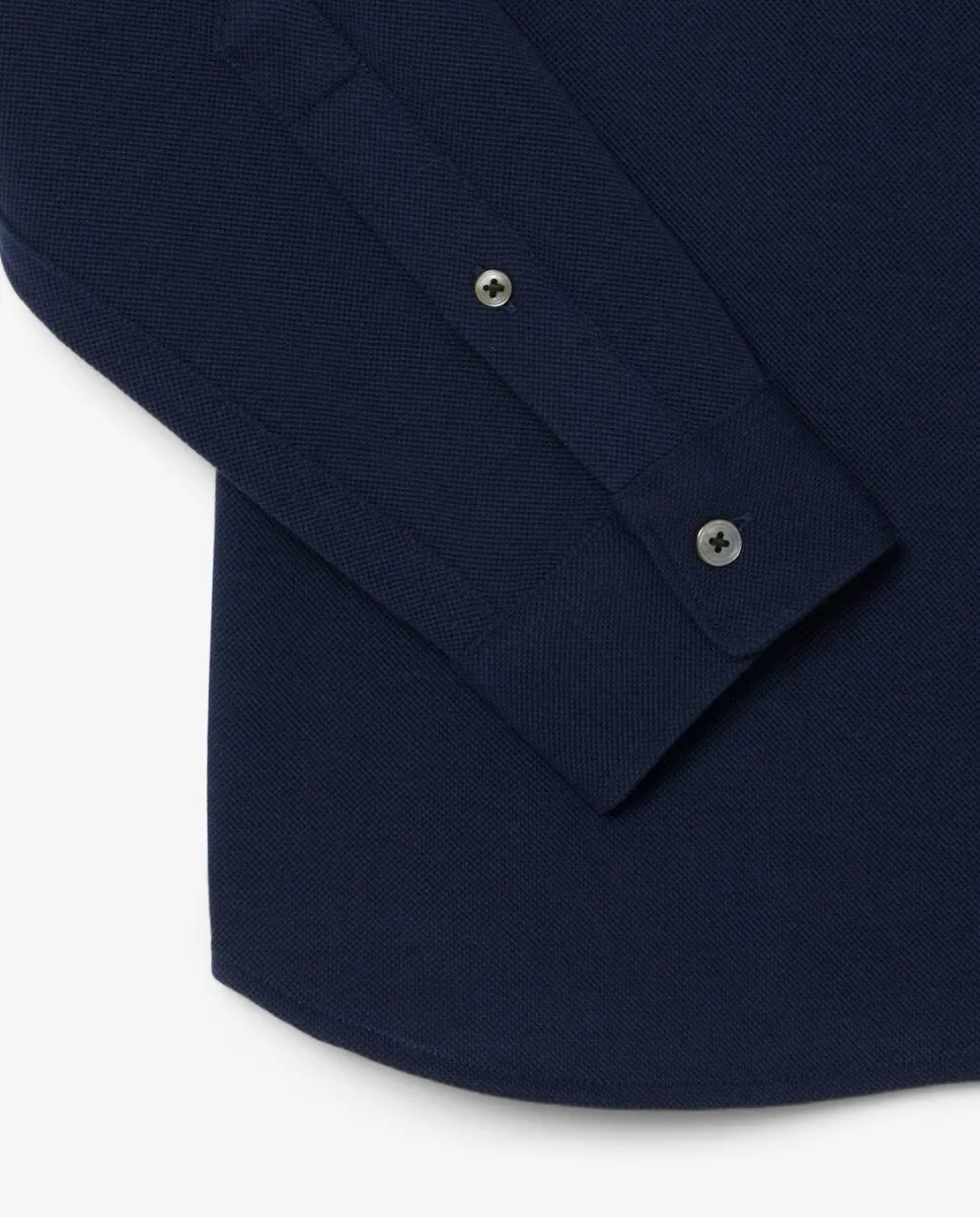 LACOSTE Slim Fit Petit Piqu  Shirt Blue