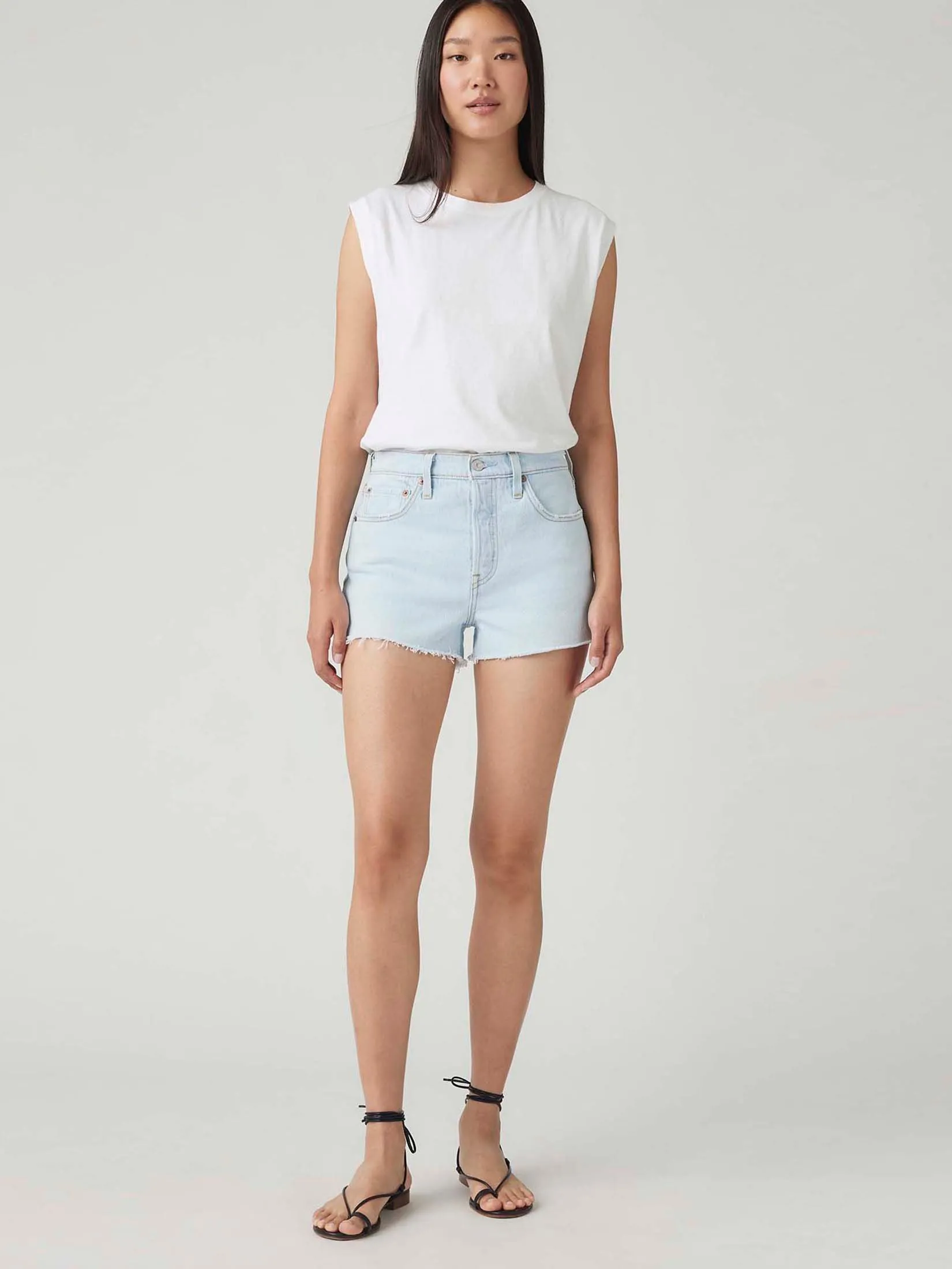 LEVI'S Women's 501® Original Mid-Thigh Shorts Light Blue