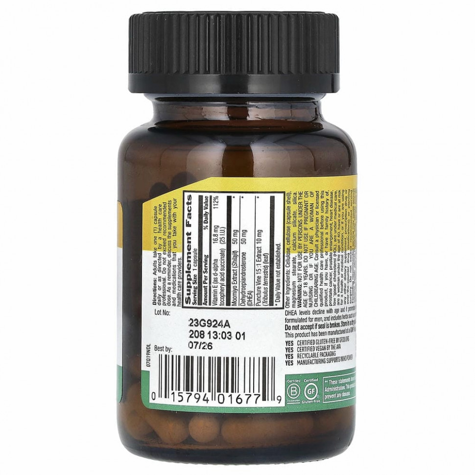 Country Life, Комплекс ДГЭА (дегидроэпиандростерона) для мужчин, 60 веганских капсул