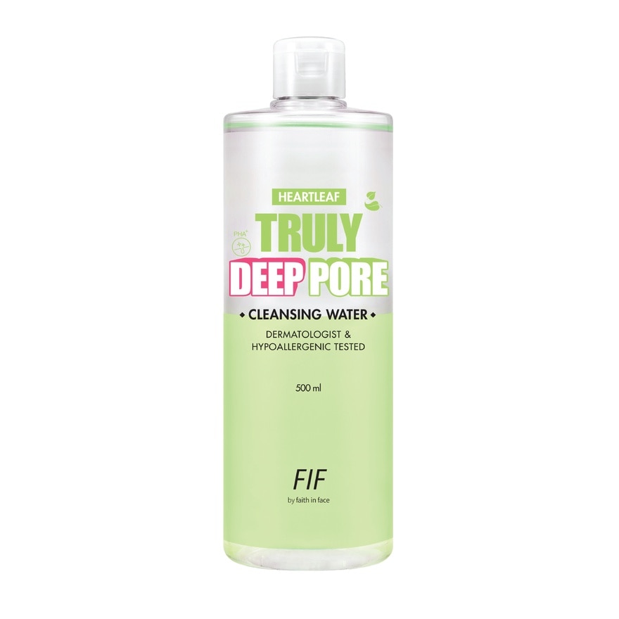 FIF by Faith in Face Heartleaf Truly Deep Pore Cleansing Water 500 Ml. - Green