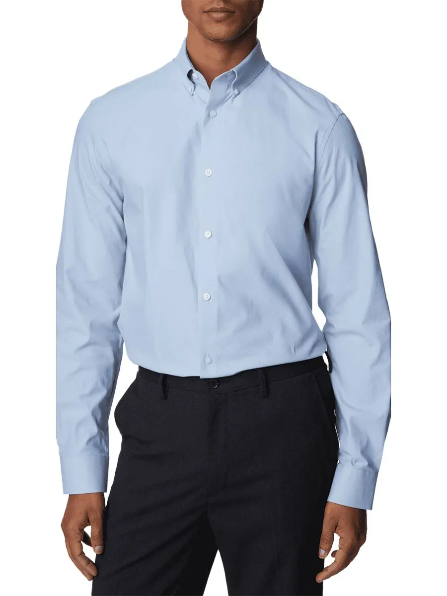 MARKS & SPENCER Men Shirt Slim Fit Cotton Stretch 360 Flex E0_Blue