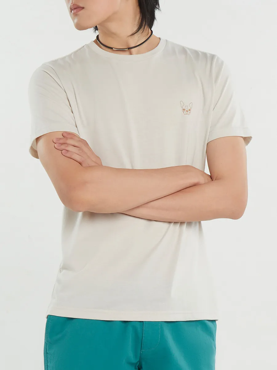 ESP Crew Neck Frenchie Tee Shirt Men Ivory