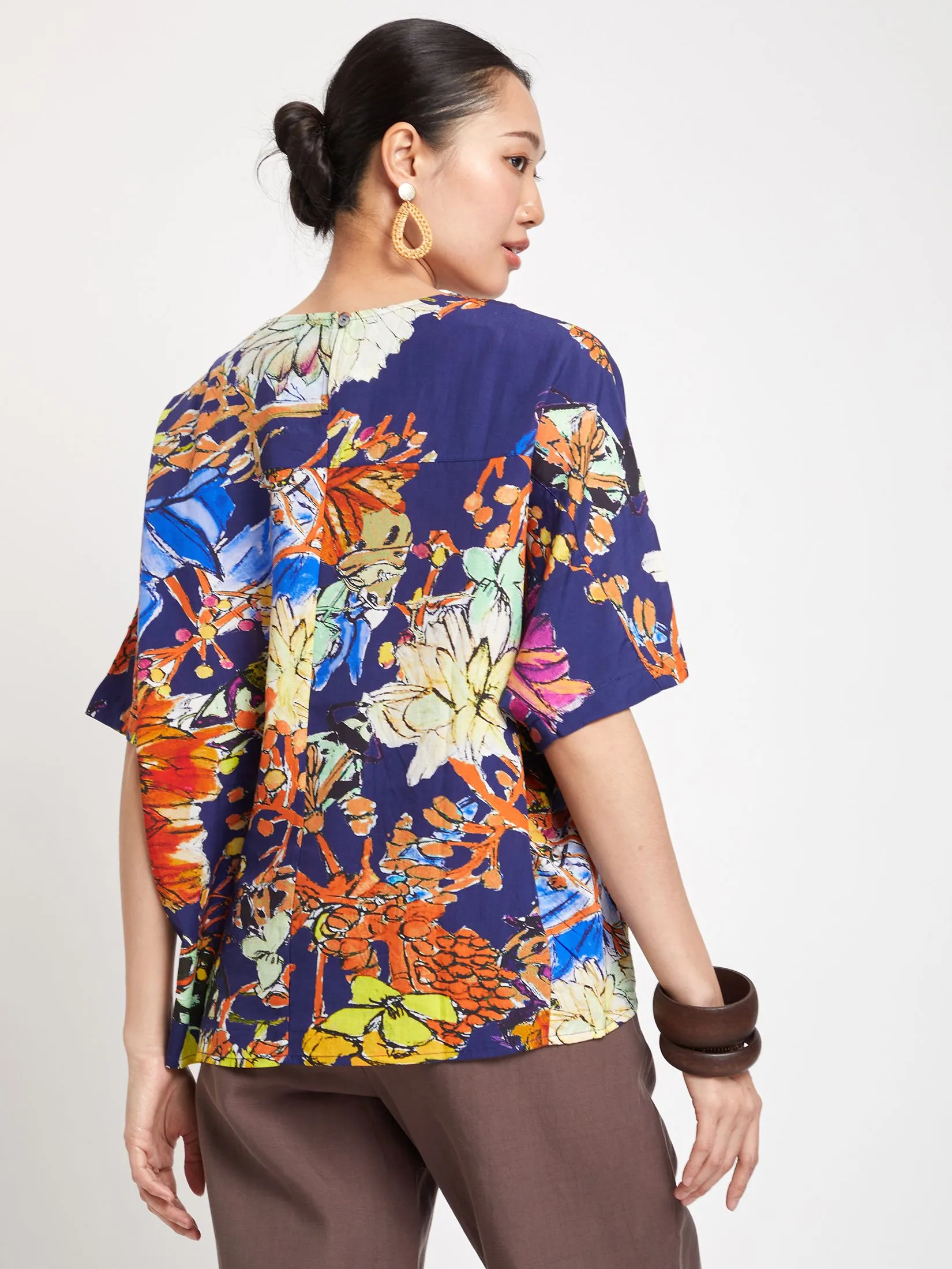 JOURNAL Women Blouse Batwing Sleeves Woven