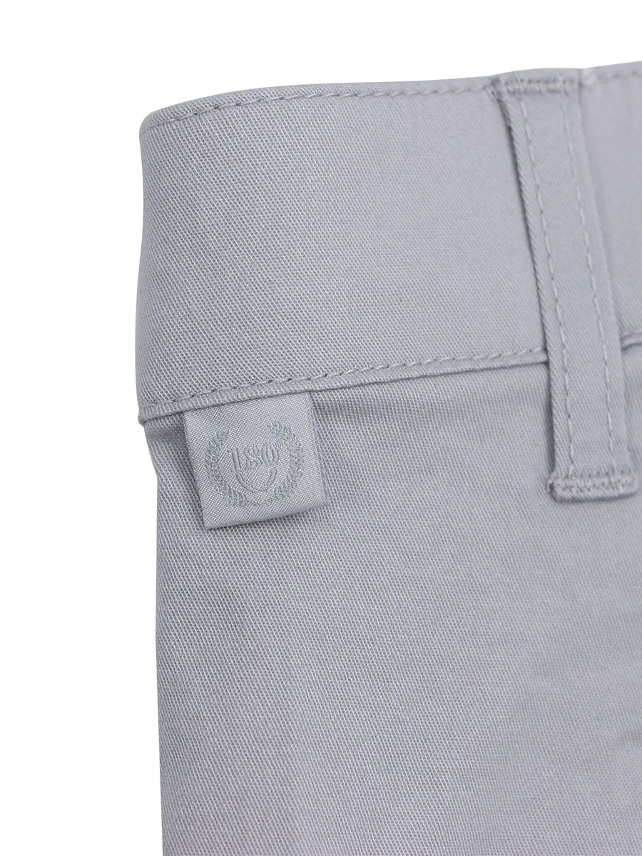 GIORDANO Women's Twill Mid-Rise Slim Fit Pocket Shorts (180 Elastic Waistband) Dolphin grey