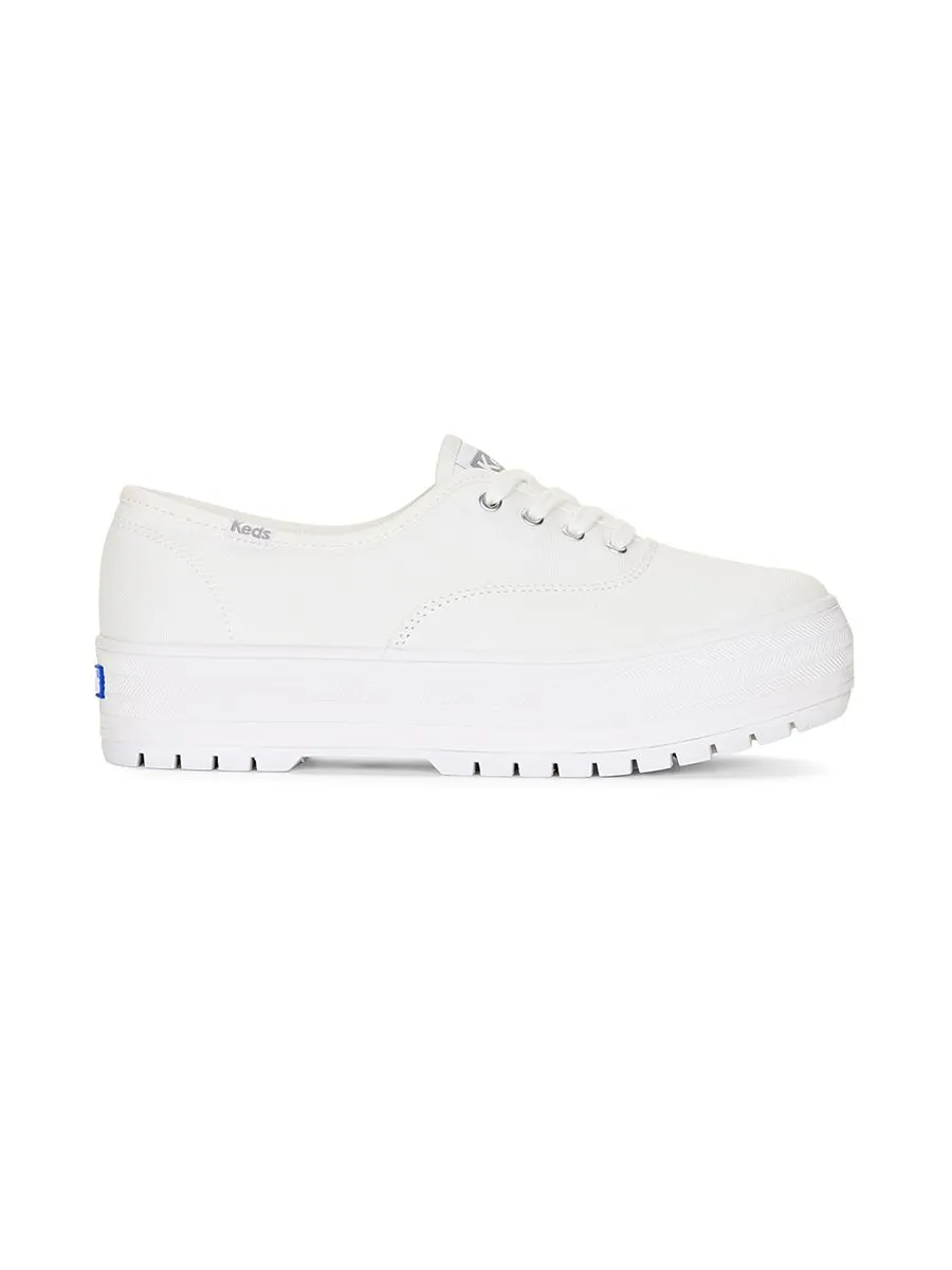 KEDS Women The Platform Lug Canvas Off White