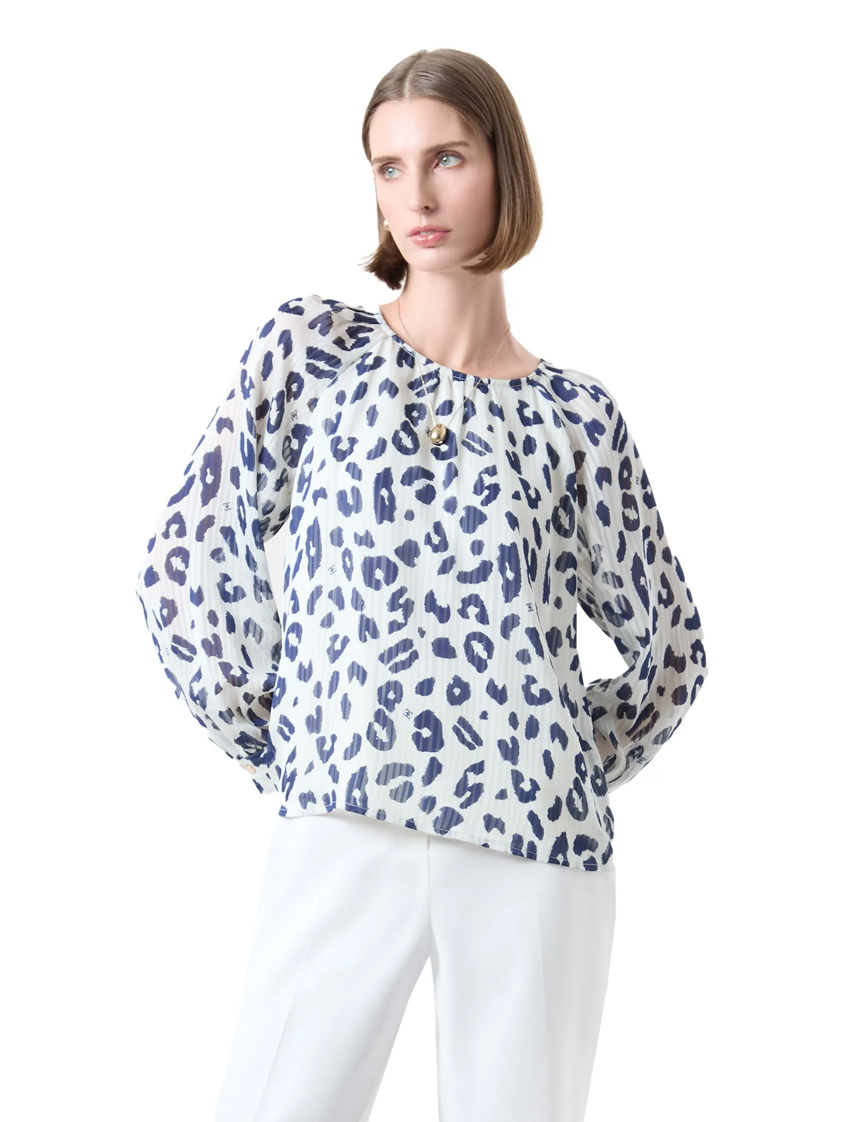 ESPADA Long Sleeve Blouse Woman Ivory