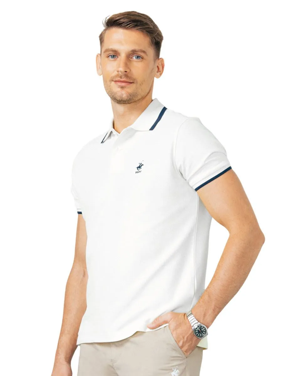 BEVERLY HILLS POLO CLUB White Men Polo Shirts Model BN2A635