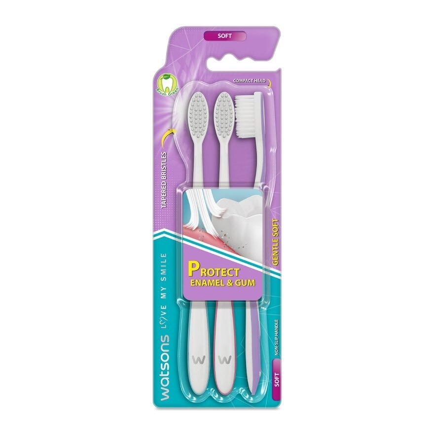 Watsons Gentle Soft Toothbrush 3s.