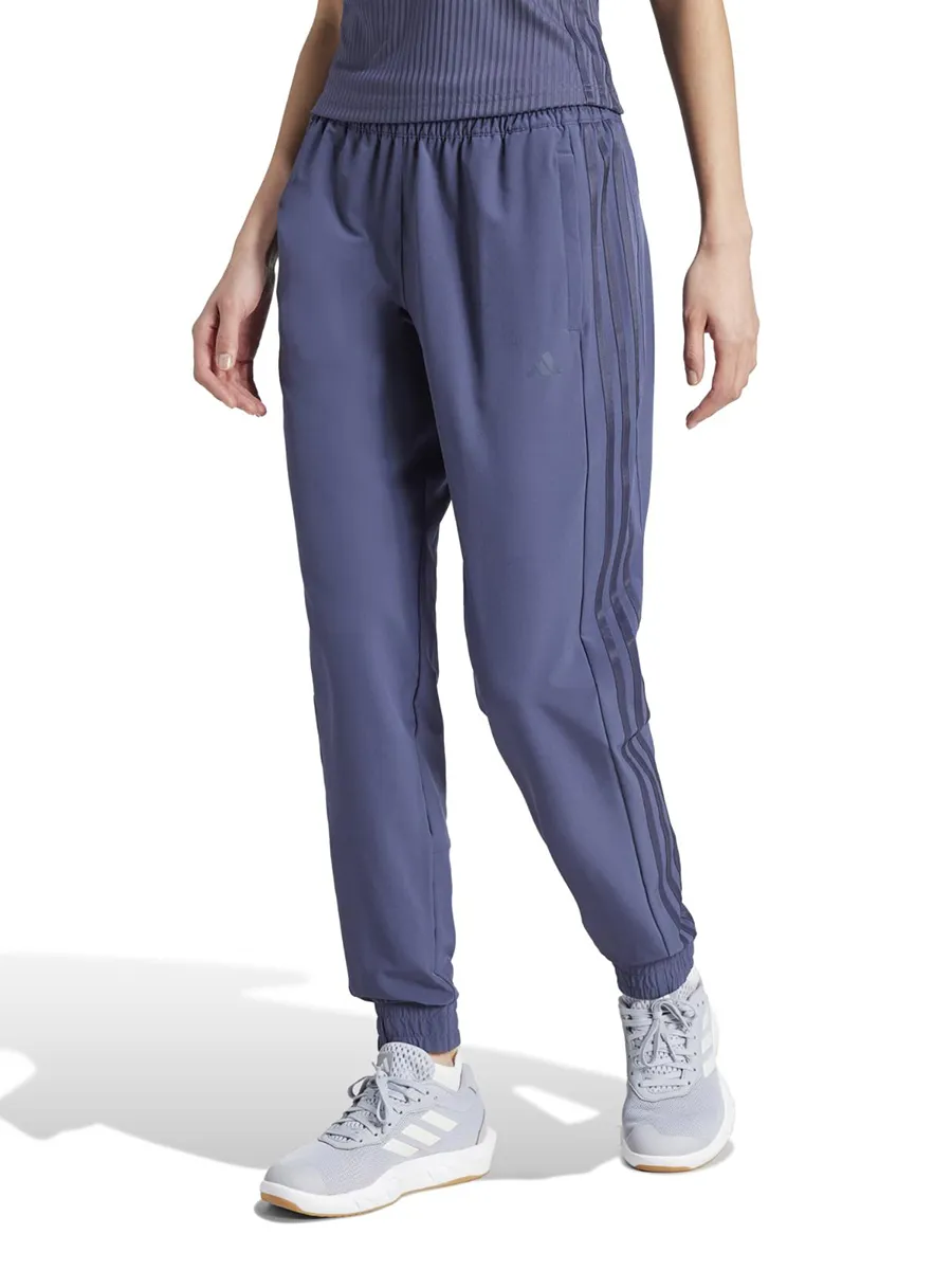 ADIDAS Women Joggers Pacer All Gym 3-Stripes Woven Mid-Rise Shadow Navy