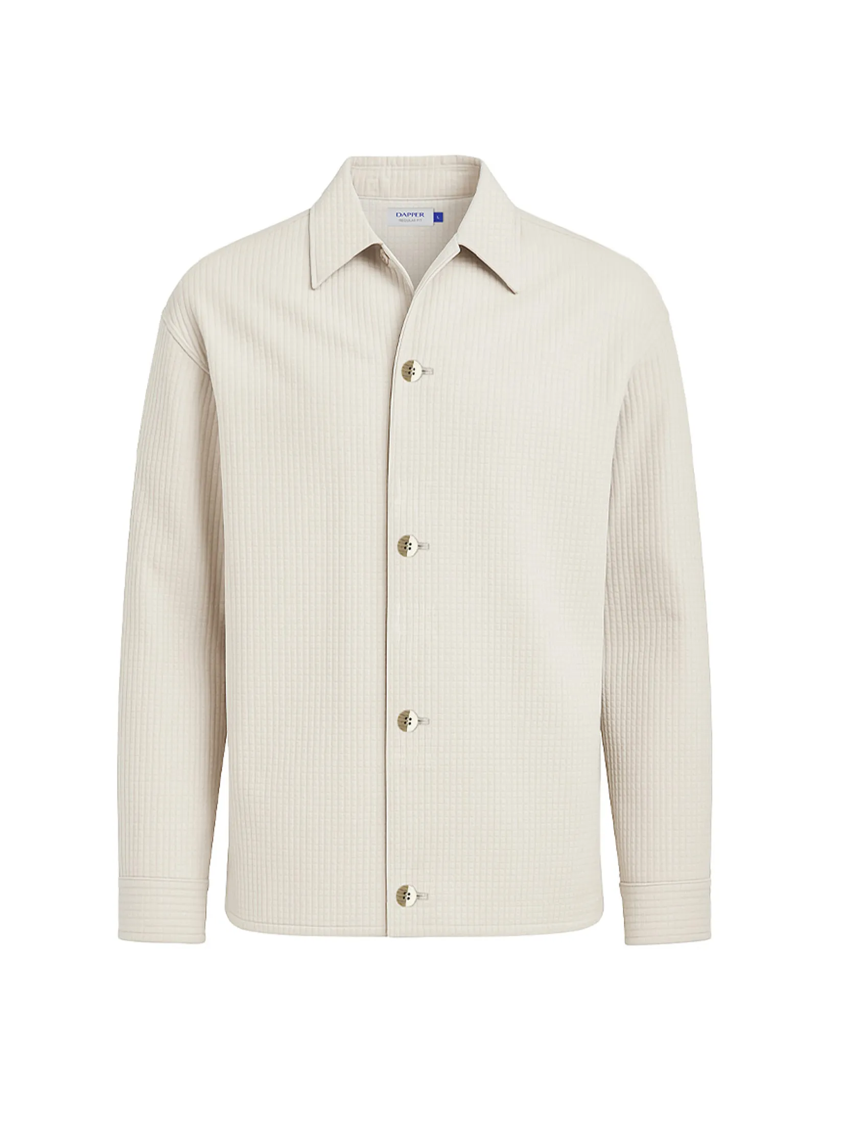 DAPPER Men Waffle Textured Jacket Cream
