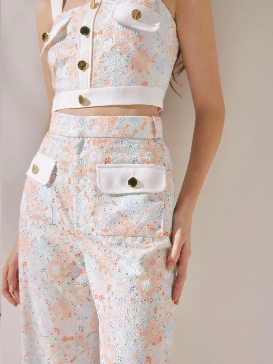 ASV (RS24) Fiona Floral Women Culotte Pants Blue