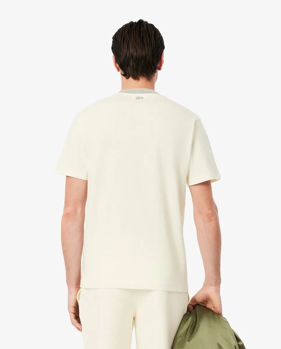 LACOSTE Embroidered Cotton Jersey T-Shirt White