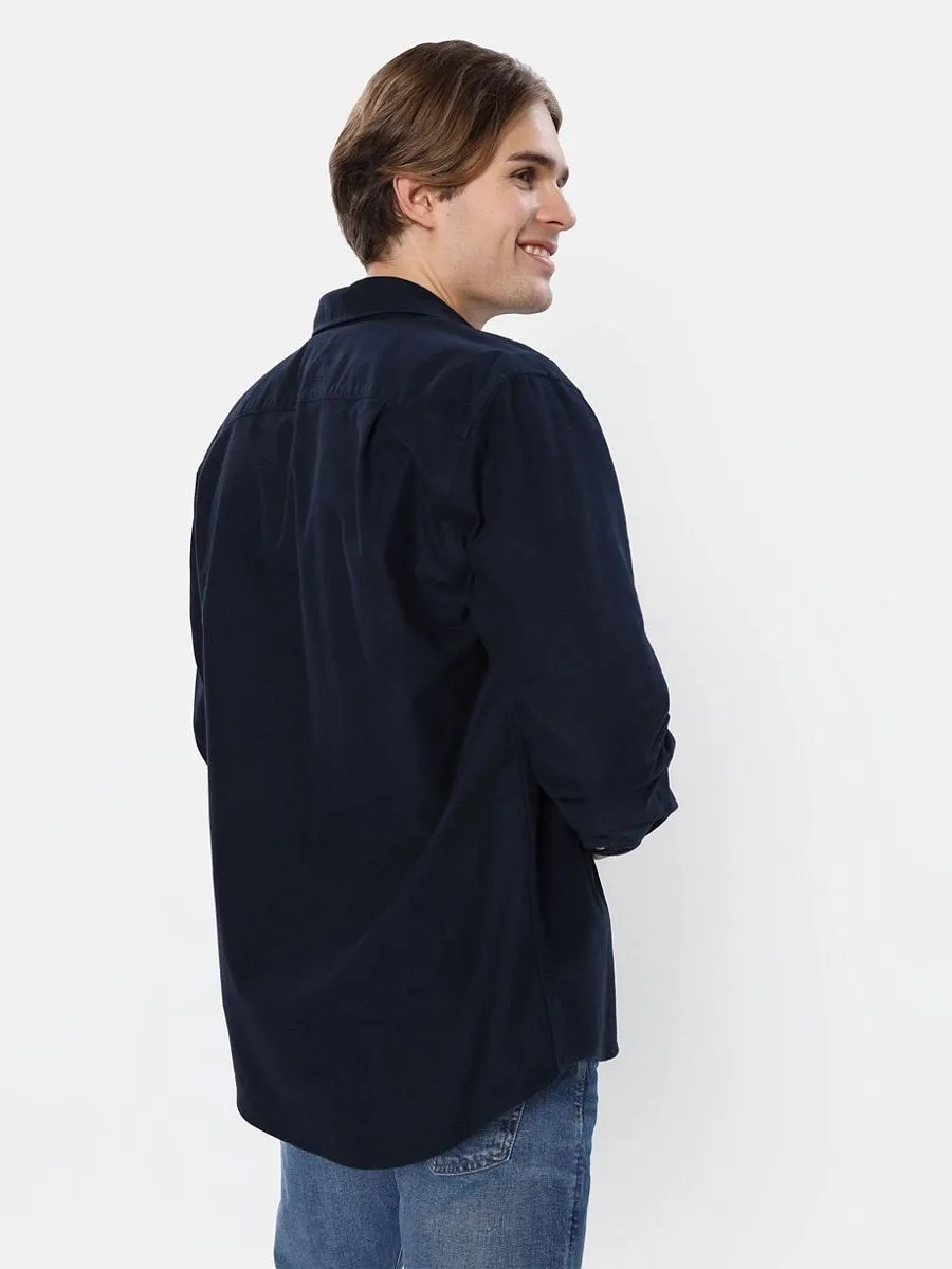 AMERICAN EAGLE MEN INT CF BD PC DYE OXFORD SHIRT 410 NAVY