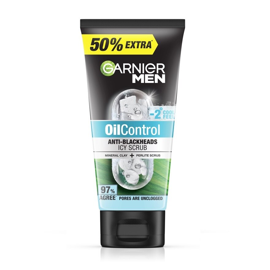 Garnier Men Scrub Oil Control Anti-Blackheads Icy 150 Ml.