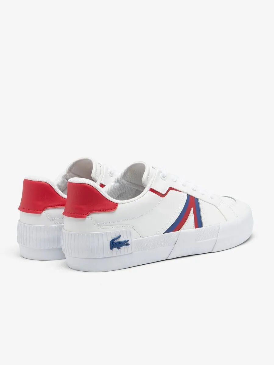 LACOSTE White Men’s L004 Contrasted Leather Trainers