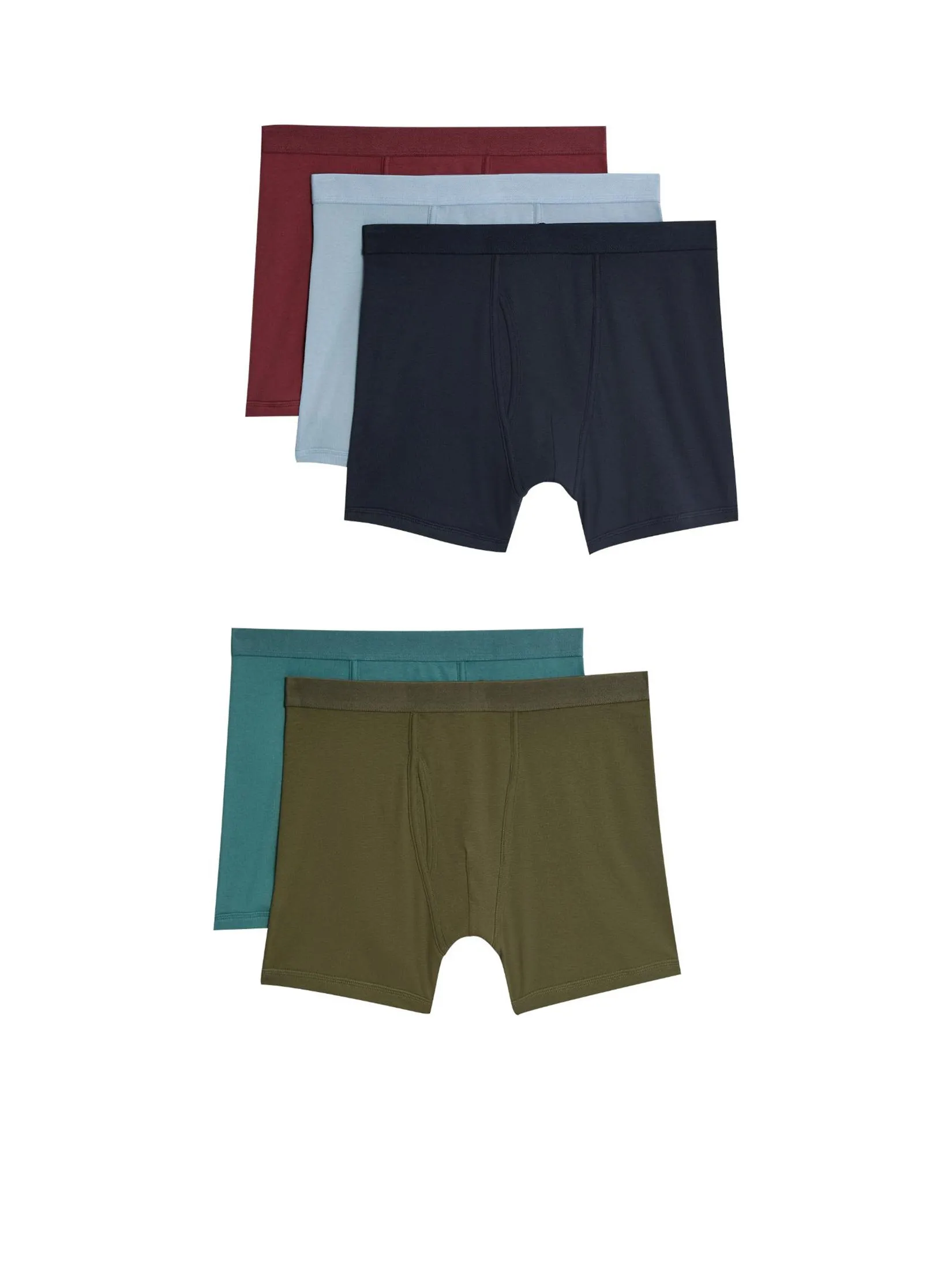 MARKS & SPENCER Men Trunks 5pk Pure Cotton Cool & Fresh Zz Multi
