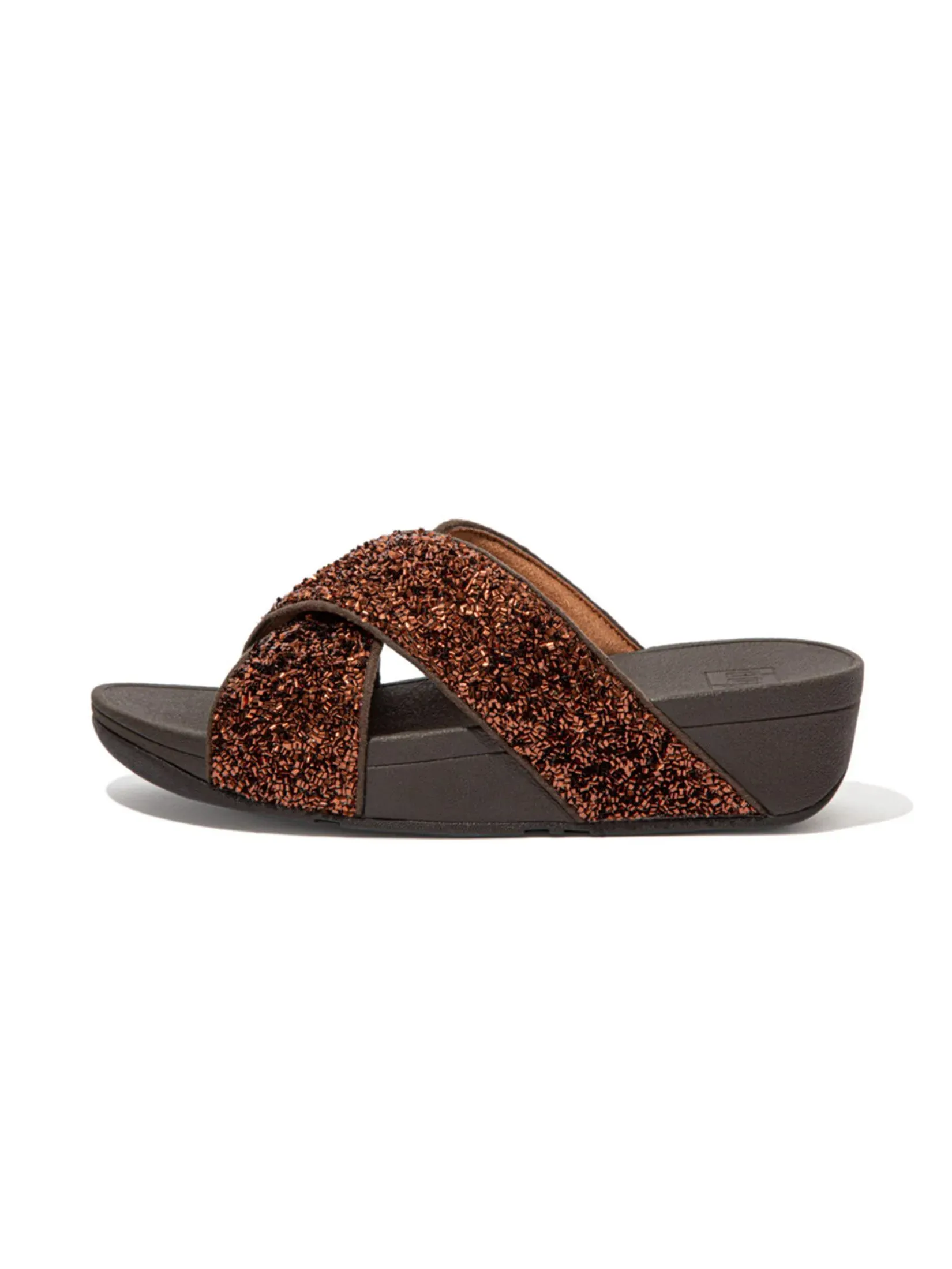 FitFlop™ WOMEN'S LULU SHIMMERFOIL SLIDE BRONZE