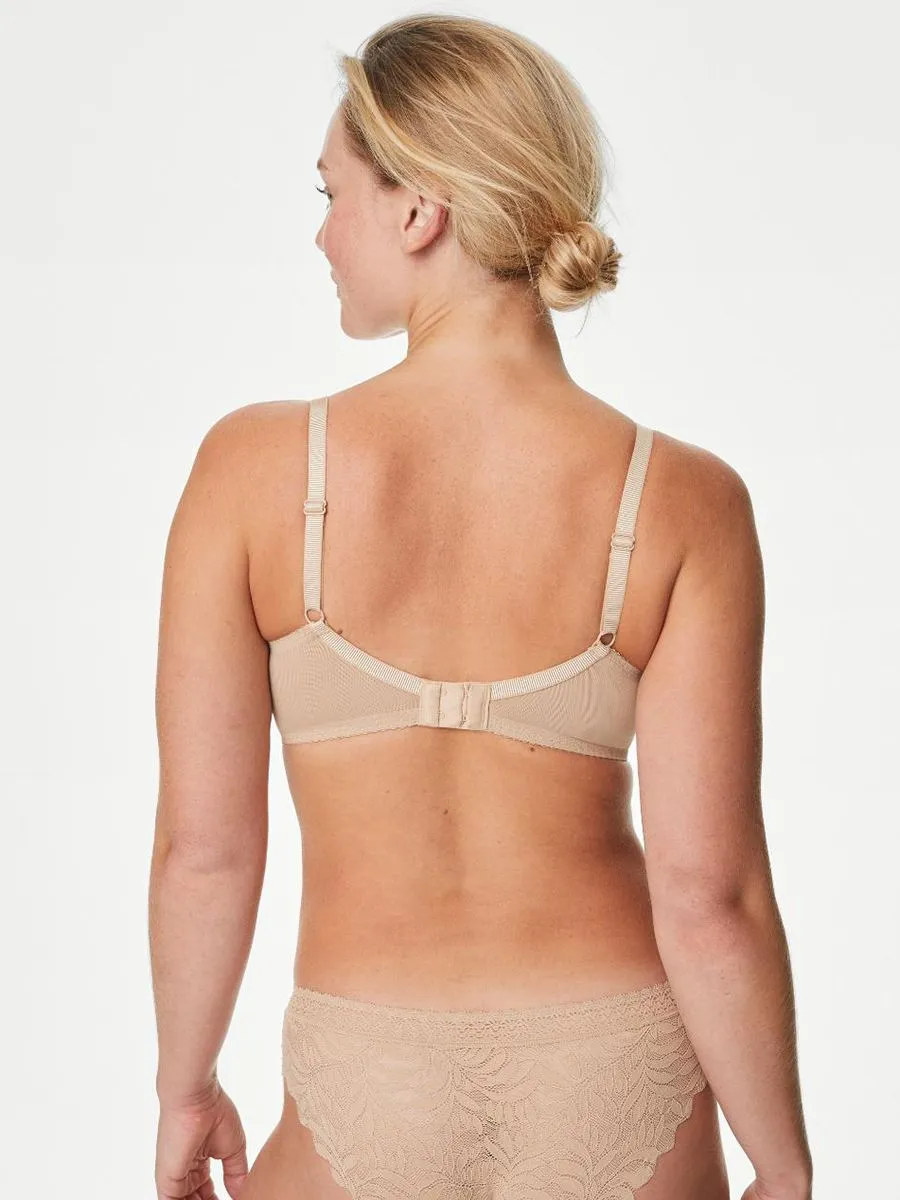 MARKS & SPENCER Women Bra Wired Plunge Padded Lace Pattern