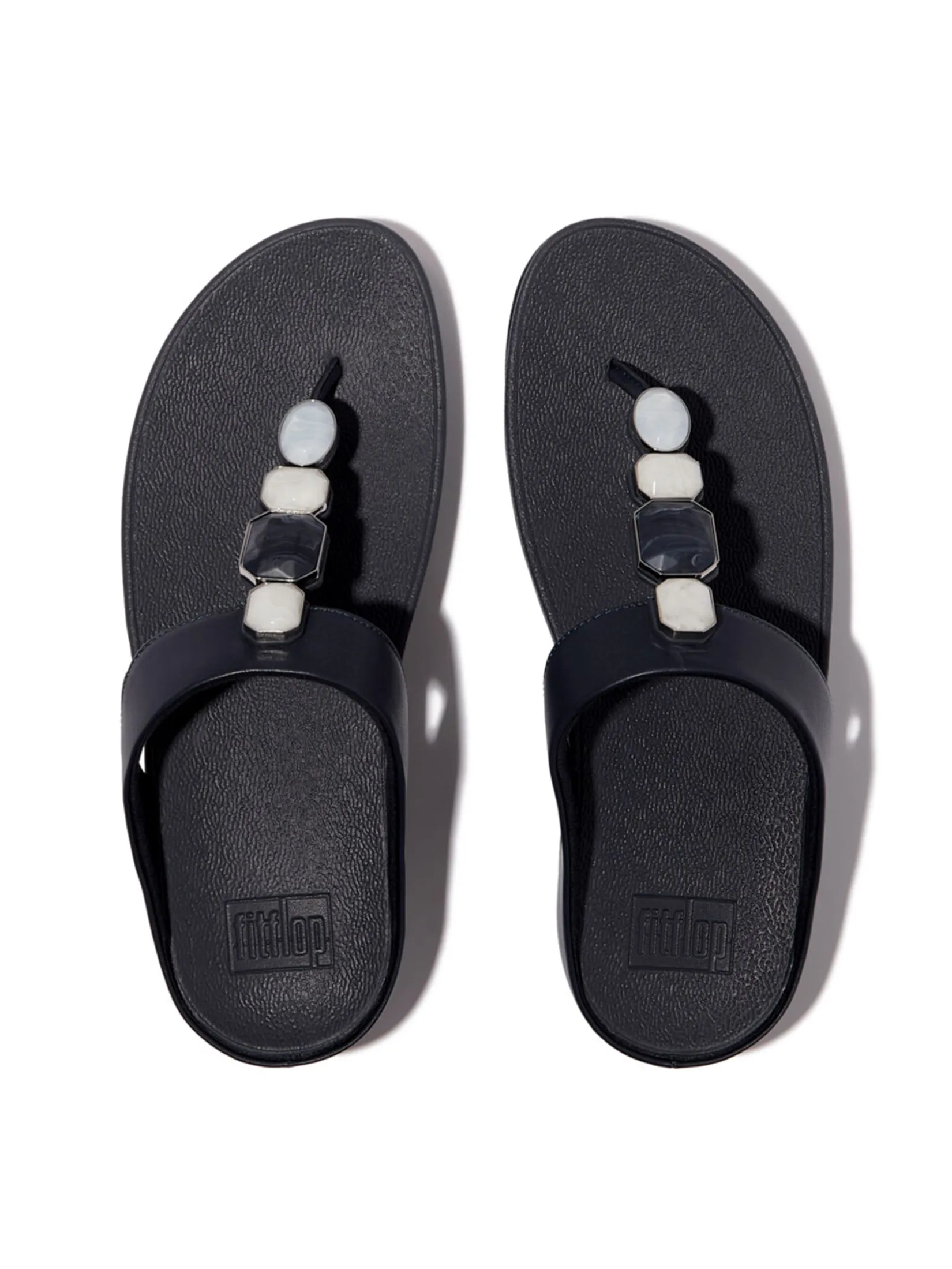 FitFlop™ WOMEN'S FINO MULTI-STONE LEATHER T/P BLUE