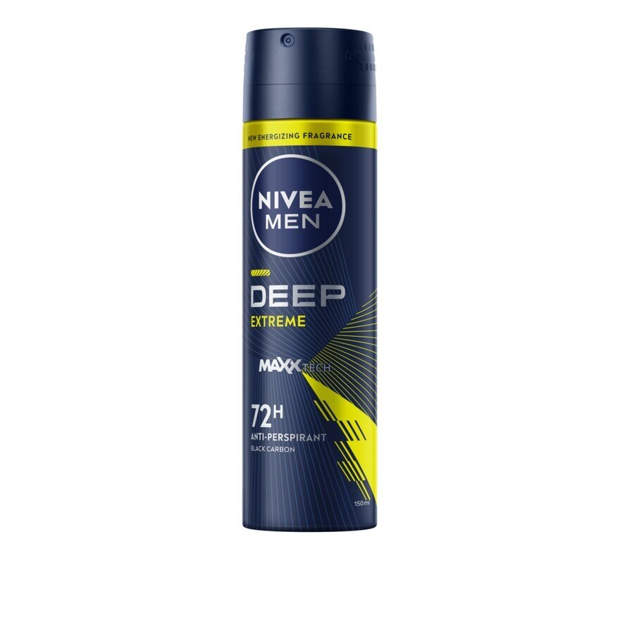 NIVEA MEN Spray Deep Extrem 150 Ml. สเปรย์ ลดเหงื่อ ระงับกลิ่นกาย