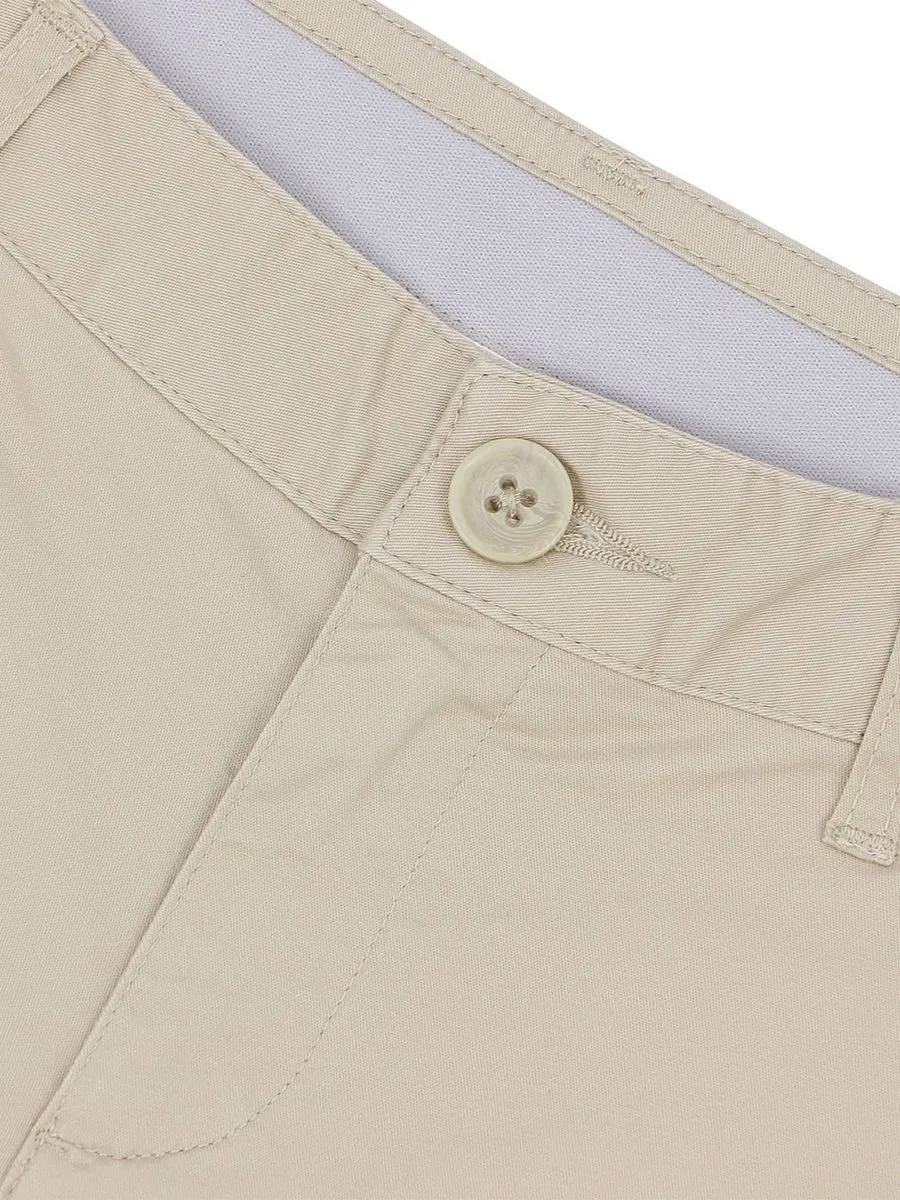 GIORDANO Women's Twill Mid-Rise Slim Fit Pocket Shorts (180 Elastic Waistband) rockery khaki
