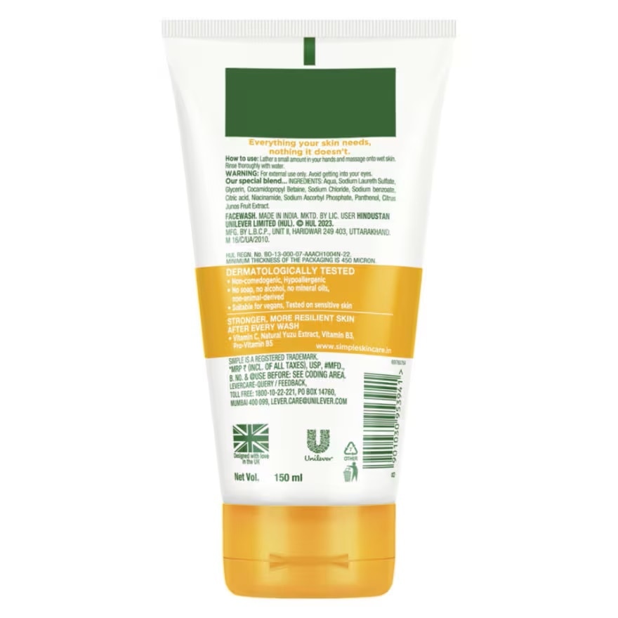 Simple Face Wash Vitamin C Glow 150 Ml.