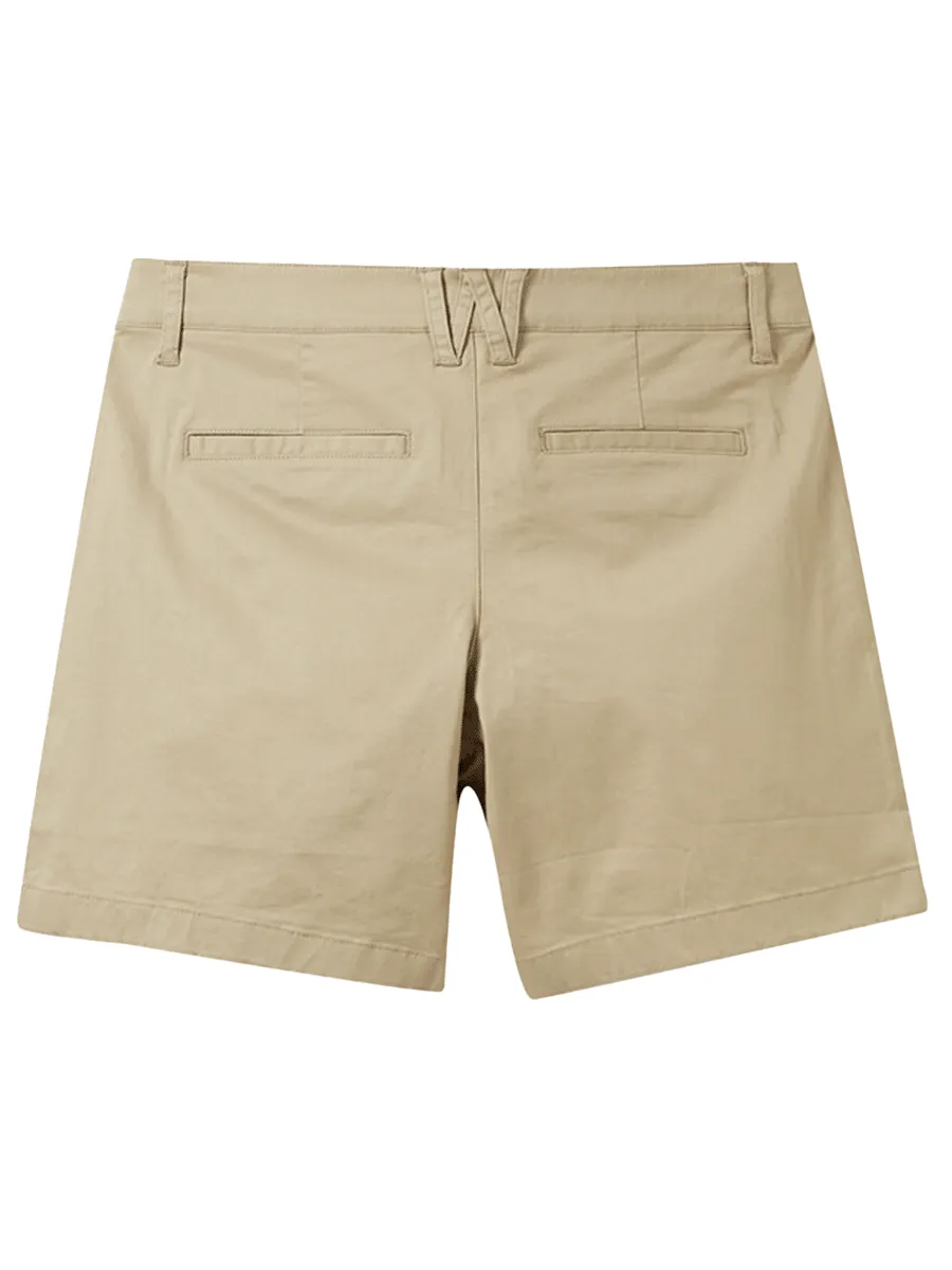 GIORDANO Women's Twill Mid-Rise Slim Fit Pocket Shorts (180 Elastic Waistband) Khaki