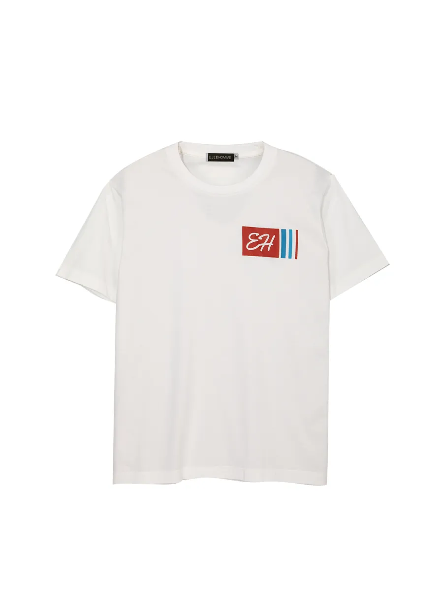 ELLE HOMME Men Round neck T-shirt with ELLE HOMME logo W8K907 - White