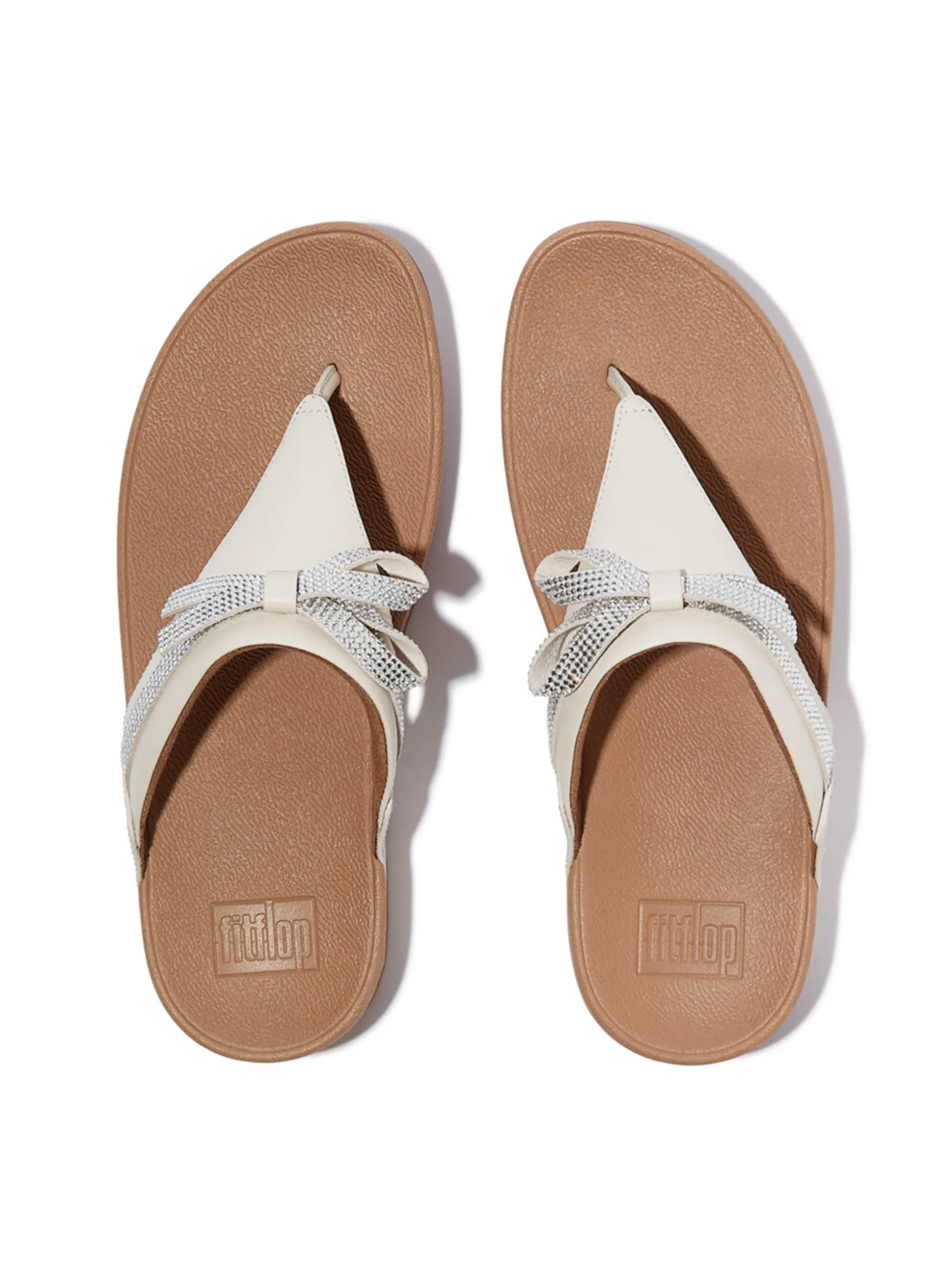 FitFlop™ WOMEN S LULU GLITZ-BOW LEATHER T/P BEIGE