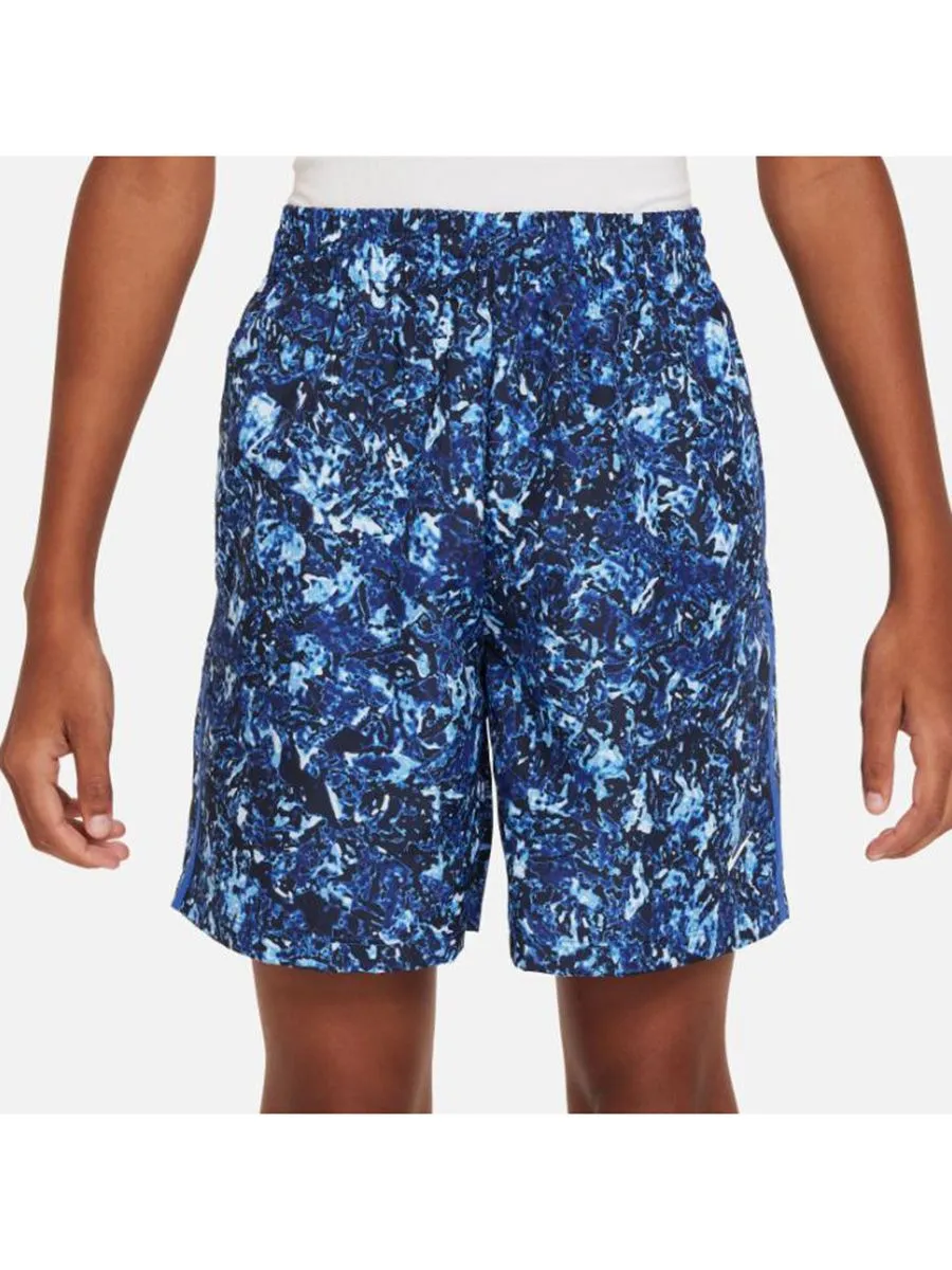 NIKE KIDS Boy Short Pants Dri-Fit Multi AOP Game Royal/White Size - M