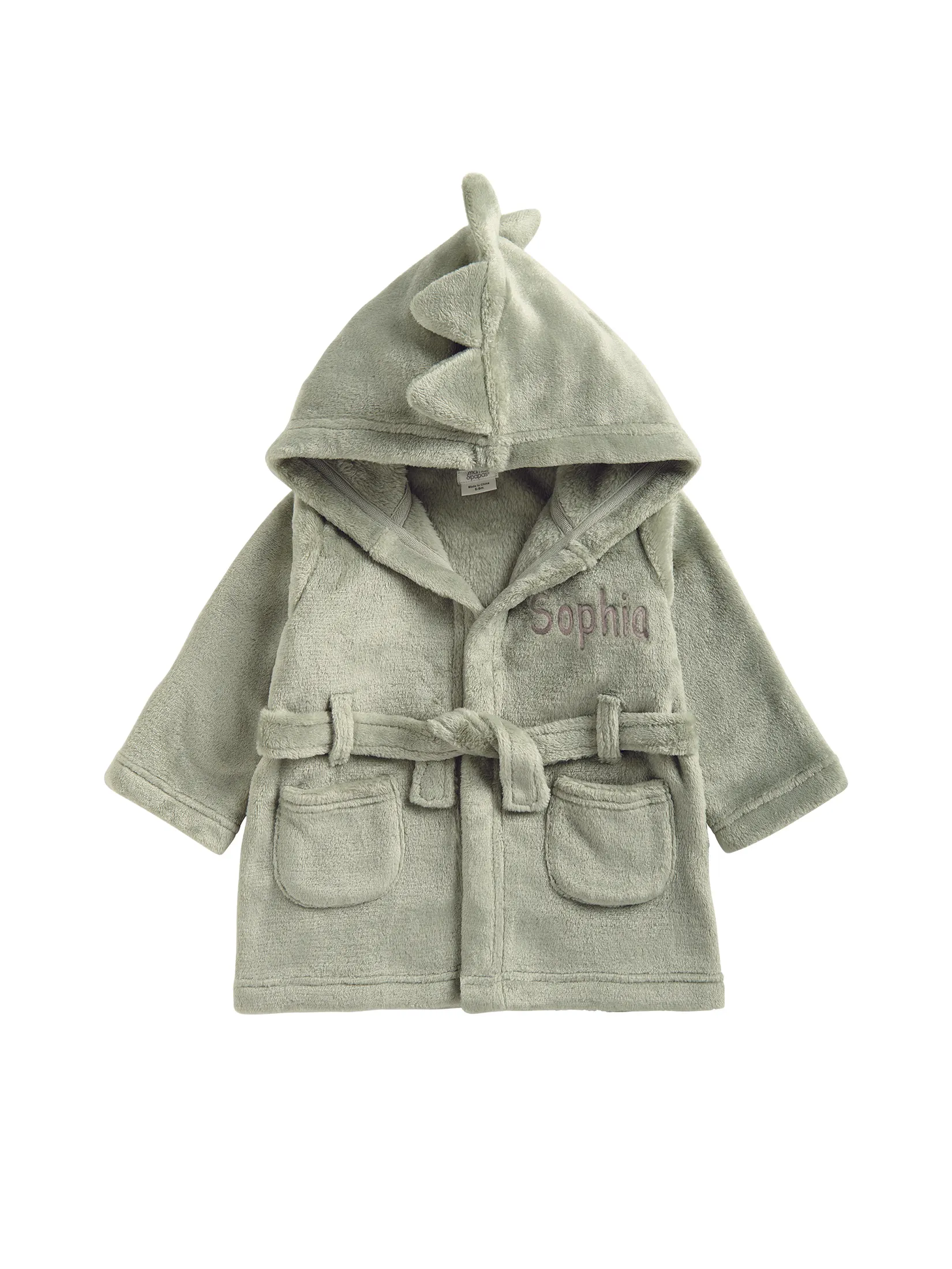 MAMAS & PAPAS Boy Toddler Dressing Gown Dino Green