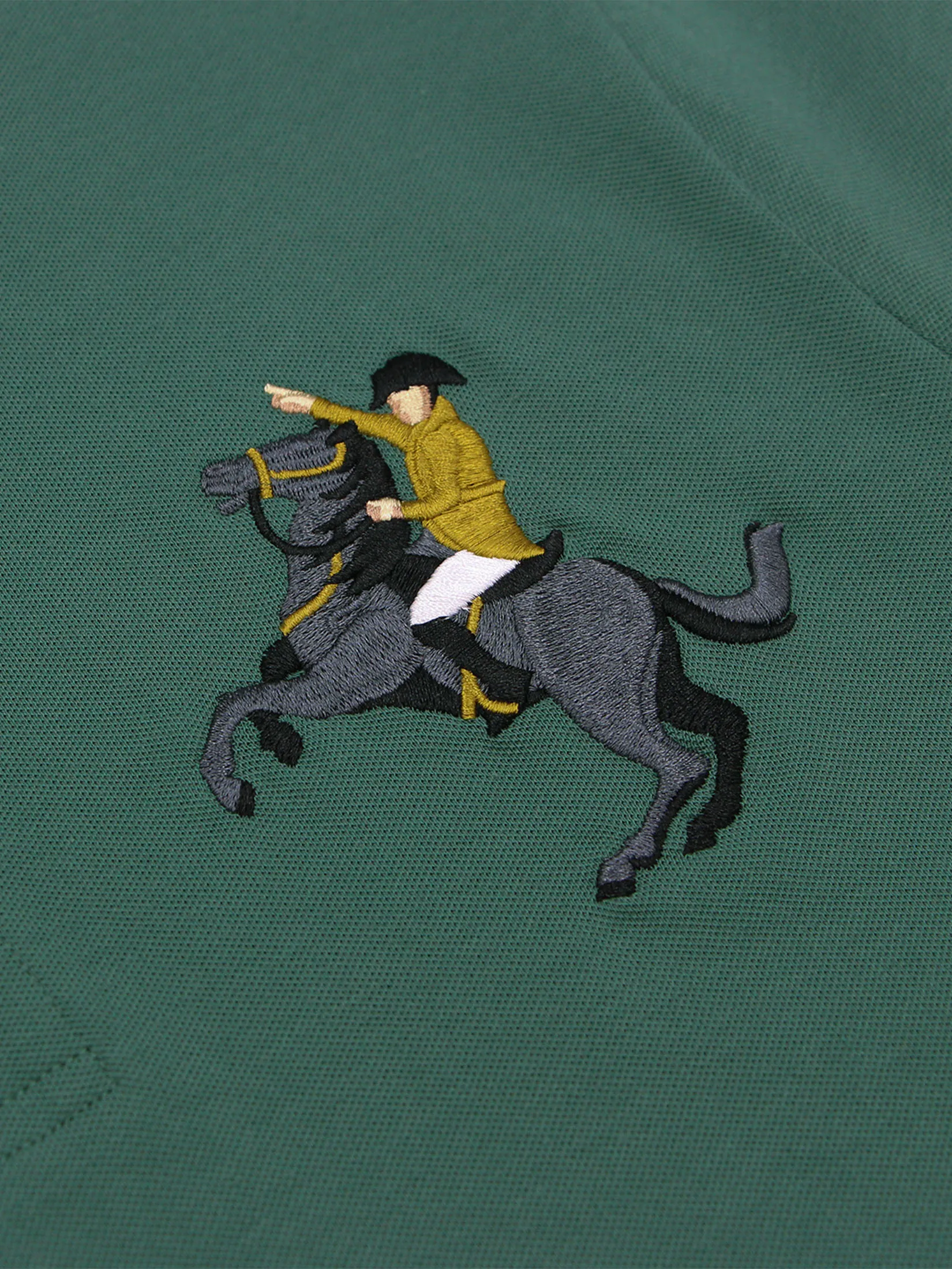 GIORDANO Men s Pique Slim Fit Embroidery Napoleon Polo Smoke pine green