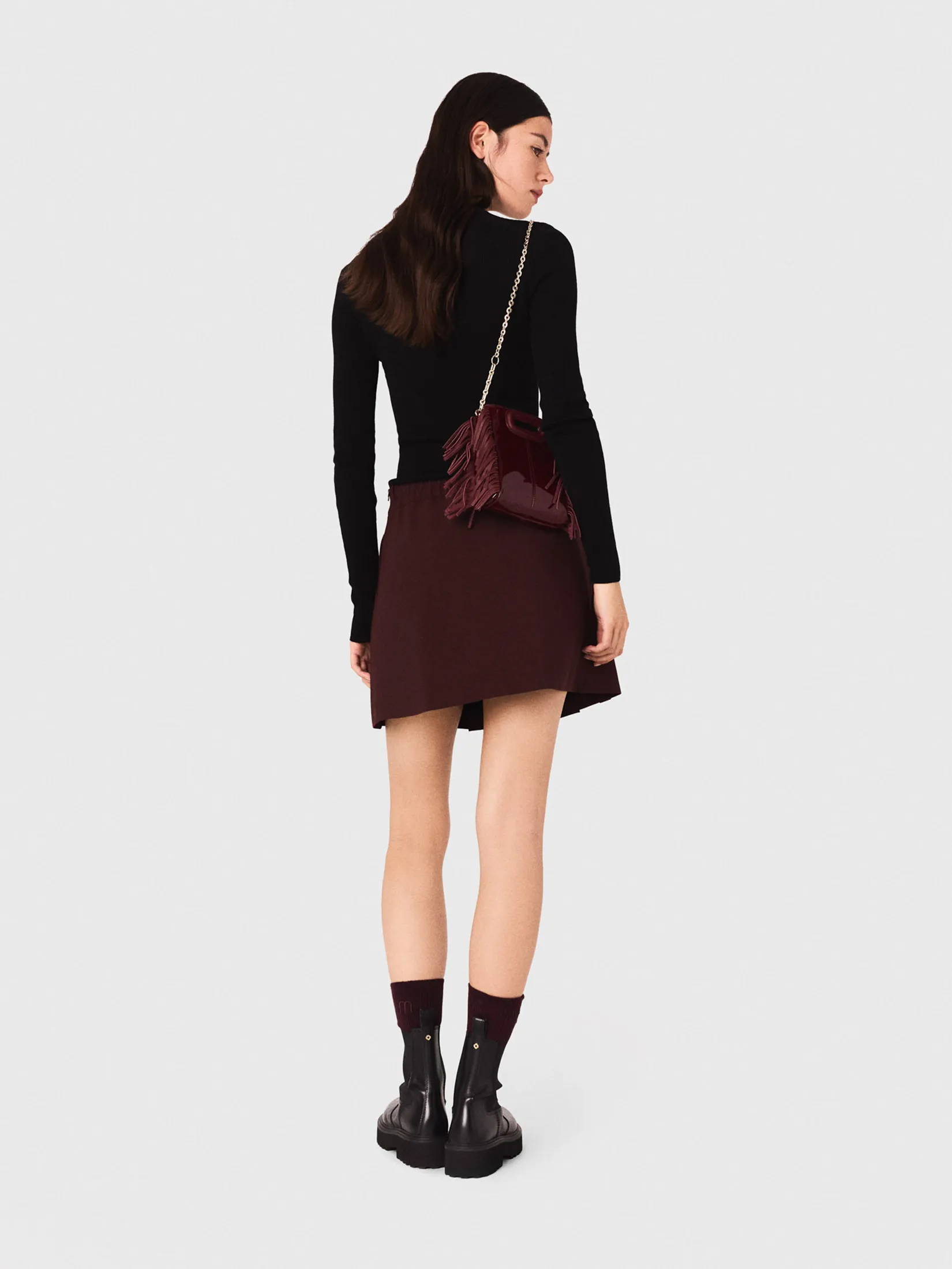 MAJE Women Short Skirt Pleated