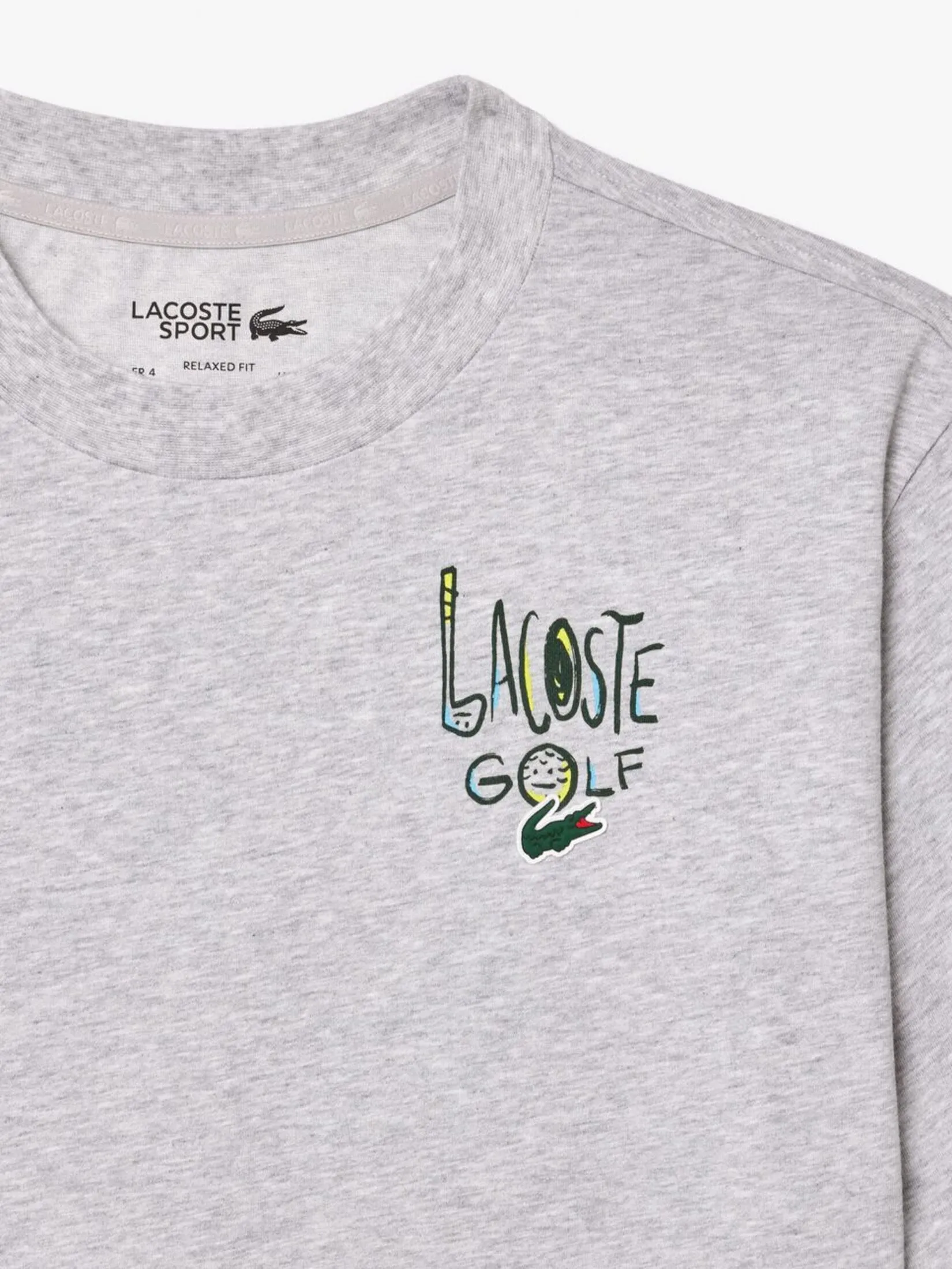 LACOSTE Loose Fit Ultra Dry Cotton Golf T-shirt Grey