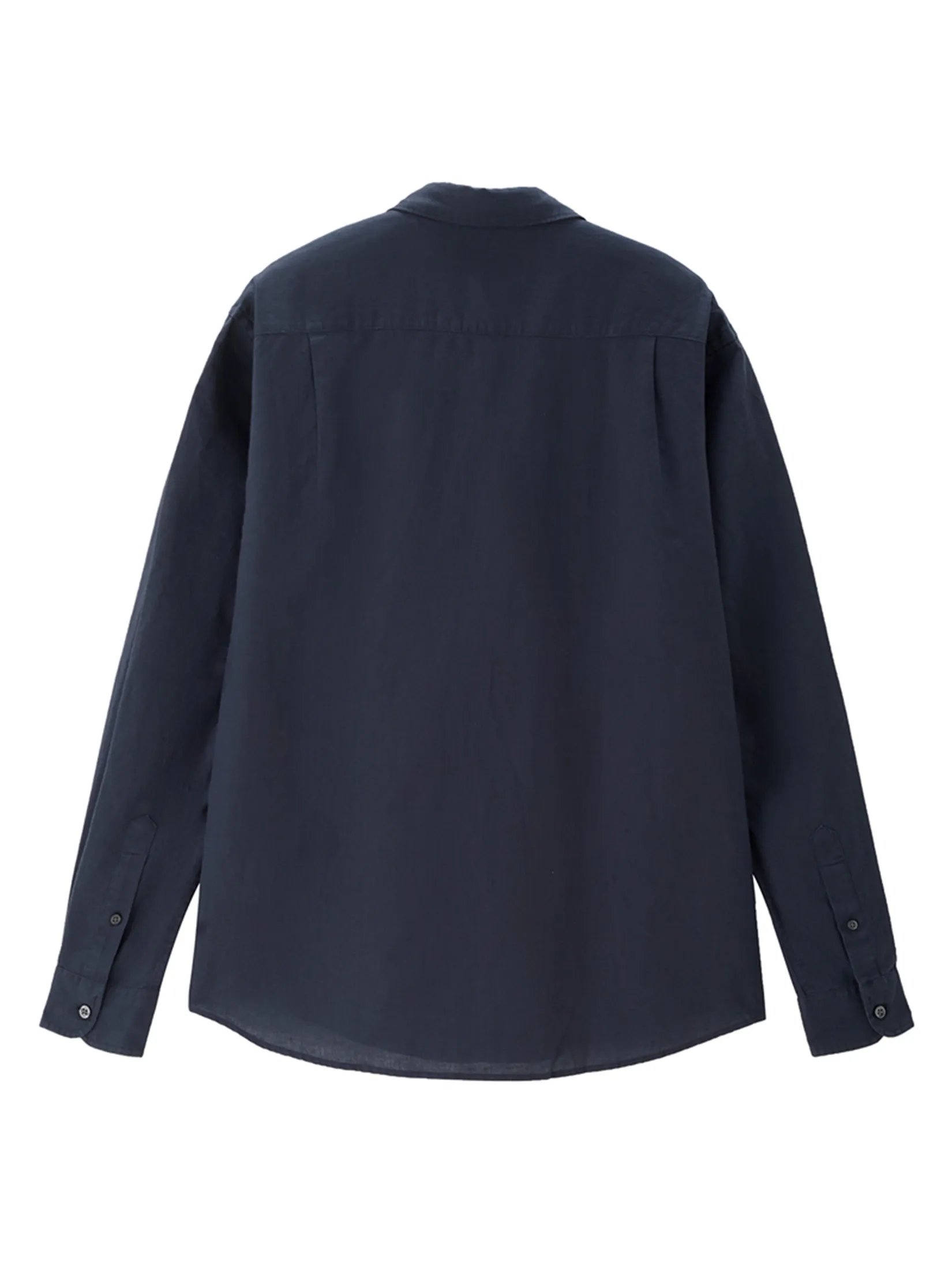 GIORDANO Men s Online Exclusive Regular Poplin Linen Shirt (Korea) Dark Blue