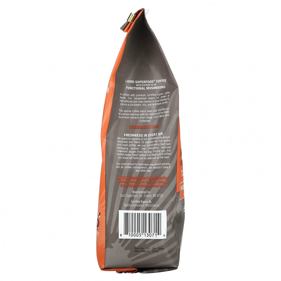 Laird Superfood, Органический перуанский кофе, молотый, средней обжарки, 340 г (12 унций)