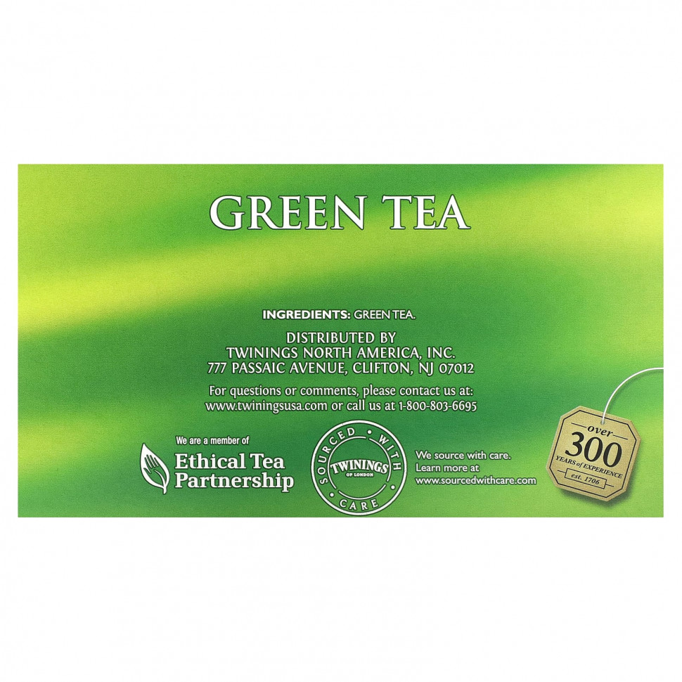 Twinings, Зеленый чай, 50 чайных пакетиков, 100 г (3,53 унции)